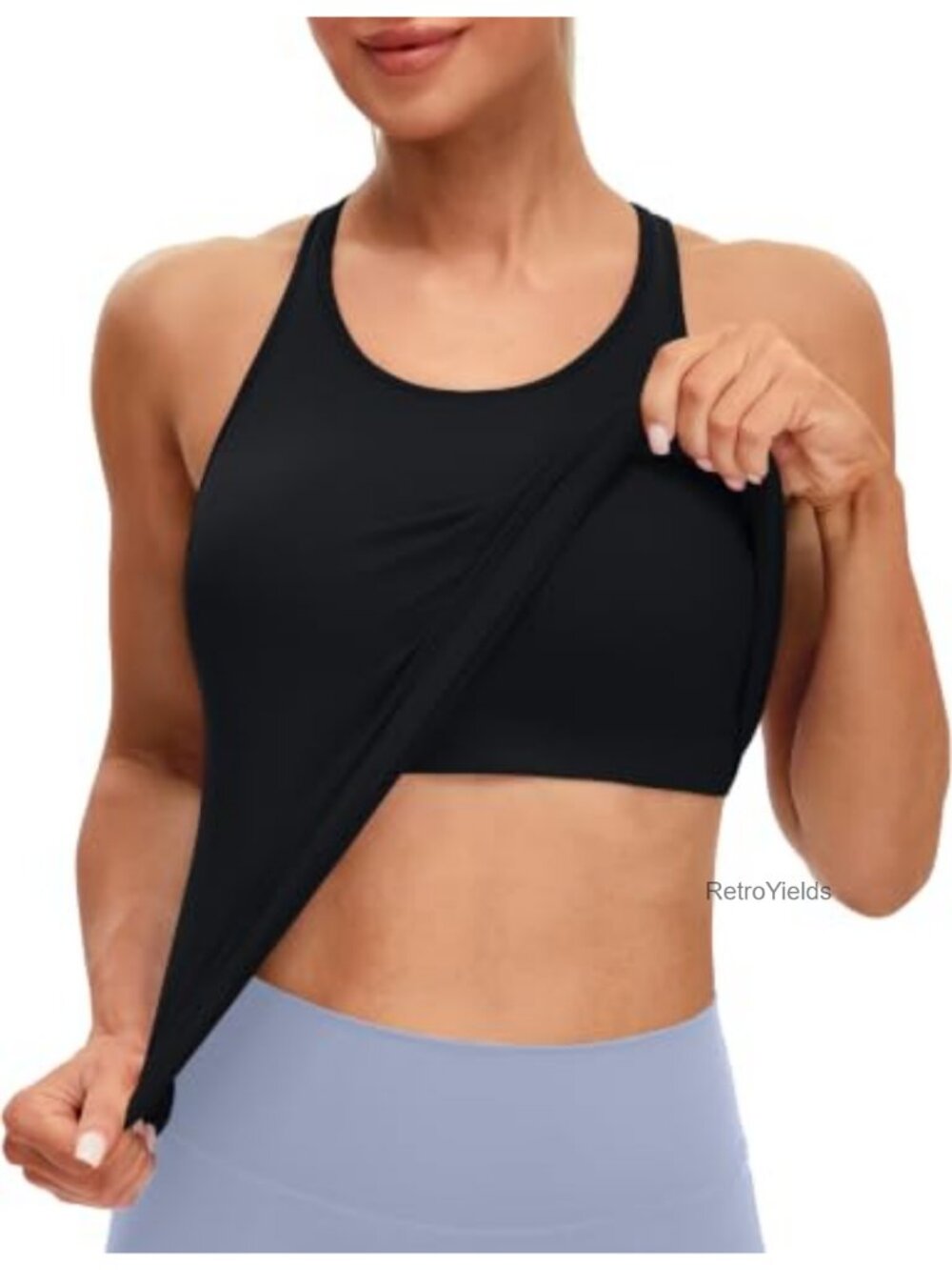 Seamless Racerback Tank Top with Built-in Bra for Women
